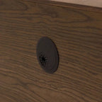 Mobile TV Minimalista con CassettiConsole Media in Legno Massello con Ante, Anta a Ribalta, Impiallacciatura in Noce, Completamente Assemblato