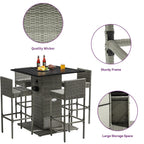 Moasis Set di Mobili da Esterno con Bar in Vimini 5 Pezzi - 5 PZ