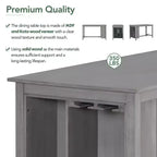 Set da pranzo da 5 pezzi in stile rustico ad altezza bancone con sedie per 4 persone, tavolo rettangolare in legno con ripiani e scomparto per bar/vino