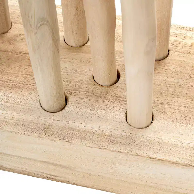 JONATHAN Y Tranquil 39W x 68H Divisorio per ambienti in pannello singolo con rami di teak costieri bohémien realizzati a mano