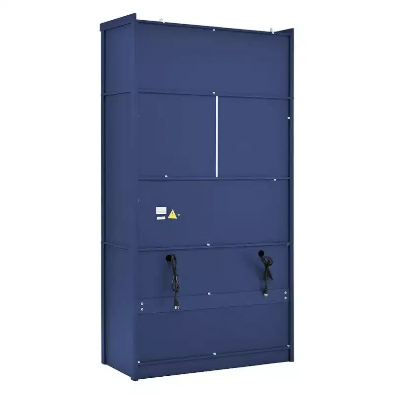 Dispensa Alta da Cucina con Prese di Corrente, Grande Credenza Autoportante con Supporto per Microonde, Cassetti, Scaffali, Portabottiglie e Ante con Ripiani