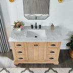 Mobile bagno Hervas con top in marmo naturale senza specchio
