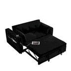 Divano Letto Estraibile 54", Divano Reclinabile 2 Posti con Contenitore, Cuscino Lombare, Presa USB