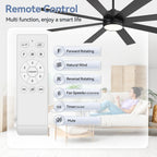 Ventilatore da soffitto nero da 65 pollici a 8 pale con luce LED e telecomando