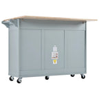 Isola da cucina con piano pieghevole, carrello da cucina con ripiano estraibile, portasciugamani e cassetto, ruote girevoli