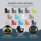 Polytrends Laguna Sedia Adirondack Pieghevole da Esterno per Patio Resistente allo Sbiadimento e alle Intemperie