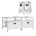 Piedistallo per lavatrice VEVOR, altezza 57,4 cm, piedistallo per lavatrice e asciugatrice 73,6x73,6 cm con vassoio estraibile e spazio portaoggetti, capacità di carico 363 kg, antiscivolo, bianco