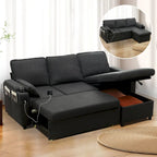 Divano letto a L da 80", Divano letto a scomparsa, Divano letto convertibile con penisola reversibile