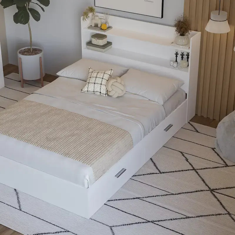 Letto a piattaforma Hunter con testiera