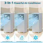 Condizionatore d'aria portatile da 8.000 BTU - 3-in-1 Raffreddamento, Deumidificatore e Ventilatore per ambienti fino a 32,5 mq con Modalità Sleep e 1 Anno di Garanzia