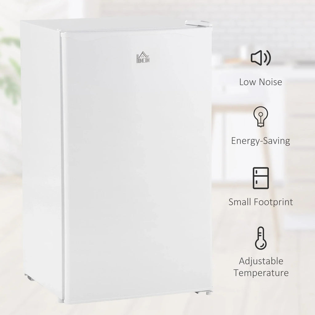 HOMCOM Mini Frigorifero con Congelatore da 90 Litri, Frigo Compatto a Porta Singola con Termostato Regolabile per Camera da Letto