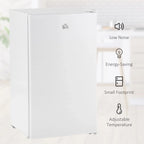 HOMCOM Mini Frigorifero con Congelatore da 90 Litri, Frigo Compatto a Porta Singola con Termostato Regolabile per Camera da Letto