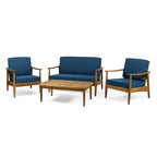 Salotto da esterno a 4 posti in legno di acacia Willowbrook di Christopher Knight Home