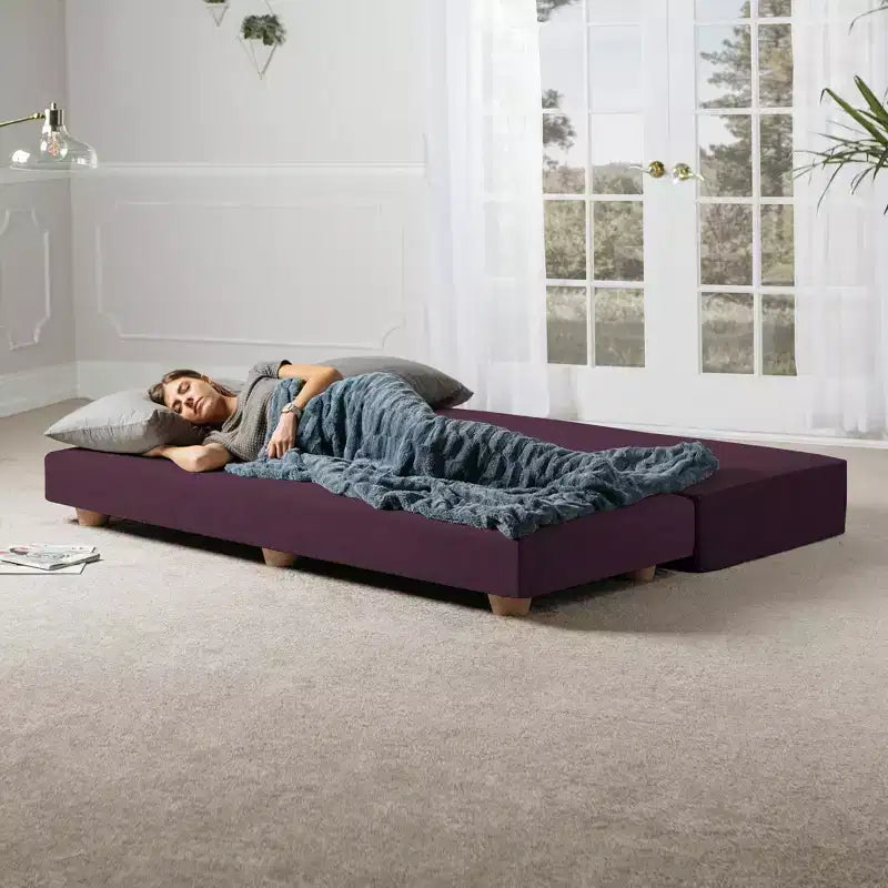 Divano letto / Letto estraibile queen-size - Microvelluto