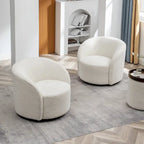 Poltrona girevole a barilotto imbottita KINWELL da 34 pollici (Set di 2)