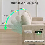 Divano Letto Estraibile 2 in 1 Dyonery con Chaise Longue Contenitore e USB, Divano Angolare in Velluto a Coste per Soggiorno