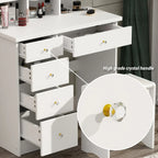 Tavolo da Trucco con Luci a LED, Specchio e Sgabello