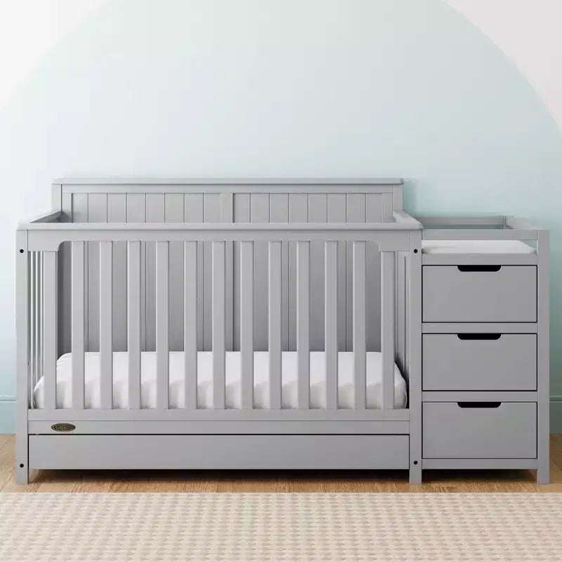 Culla e Fasciatoio Convertibili 5-in-1 con Cassetto