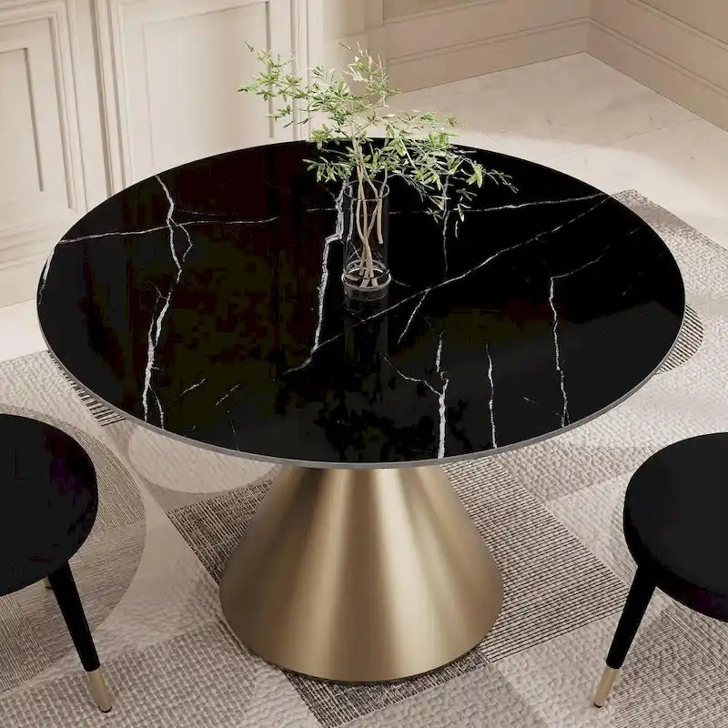 Morden Fort Set da pranzo rotondo moderno di lusso da 5 pezzi con tavolo e sedie
