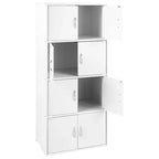 Hodedah HID44 Robusto armadio-libreria multiuso con 8 ante a montaggio a pavimento per casa e ufficio, finitura in legno di faggio
