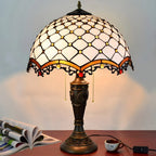 Lampada da tavolo HomeyFad a 2 luci, vintage, con cupola in vetro inossidabile