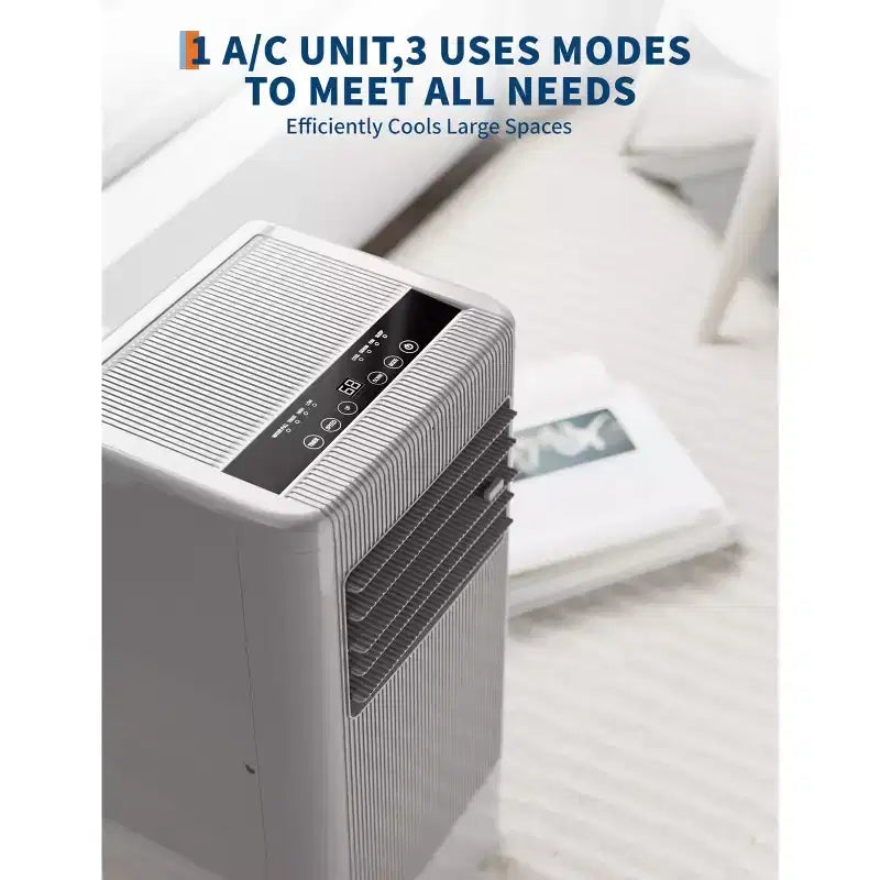 Condizionatori portatili, Flarhetoric 10000 BTU Raffreddamento/Ventilatore/Deumidificatore 3 IN 1 Unità AC portatile per stanze di 52 M², Unità per ambienti a bassa rumorosità
