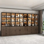 Vetrinetta illuminata personalizzabile in alluminio e vetro per buffet/libreria