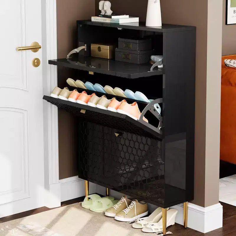 CLIHOME Scarpiera da Ingresso con 24 Paia, Organizzatore per Scarpe con Cassetti a Ribalta, Scaffale Armadio Porta Scarpe
