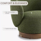 Poltrona a botte girevole imbottita Spruce&Spring con base in legno