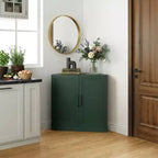 Mobile ad Angolo Dovelina con Ripiani Regolabili Credenza Buffet Vetrinetta Vino Mobile da Cucina e Sala da Pranzo con Ante in Legno - 31H x 31W, 36H x 31W