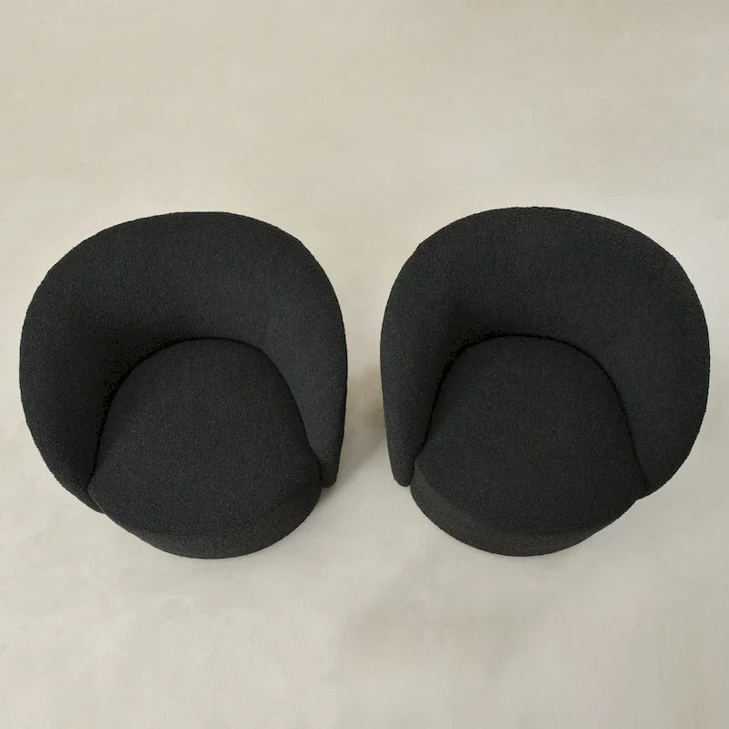 Poltrona girevole a barilotto imbottita KINWELL da 34 pollici (Set di 2)