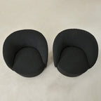 Poltrona girevole a barilotto imbottita KINWELL da 34 pollici (Set di 2)