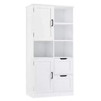 Mobiletto da bagno alto 157 cm, mobiletto indipendente da terra con cassetto e ripiano regolabile, mobiletto per dispensa per bagno e soggiorno