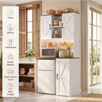 Mobile dispensa da cucina Besiost con spazio per mini frigo, mobile bar con ripiano contenitore