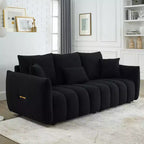 GDFStudio Alanna Divano a 3 Posti Moderno in Tessuto Teddy con Cuscini, 79,5