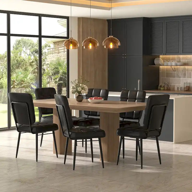 Lot de 2/4/6/8 chaises de salle à manger modernes, chaises de cuisine rembourrées avec coussin épais pour salle à manger