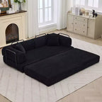 Divano letto convertibile 4-in-1, materasso pieghevole senza telaio in velluto a coste da 79 pollici con cuscino, divanetto senza montaggio per piccoli appartamenti