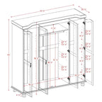 Palace Imports Armadio Kyle a 4 Ante in 100% Legno Massello con Ante in Legno Massello o a Specchio