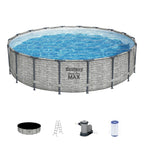 Piscina Fuori Terra Rotonda Bestway Steel Pro MAX con Pompa e Copertura