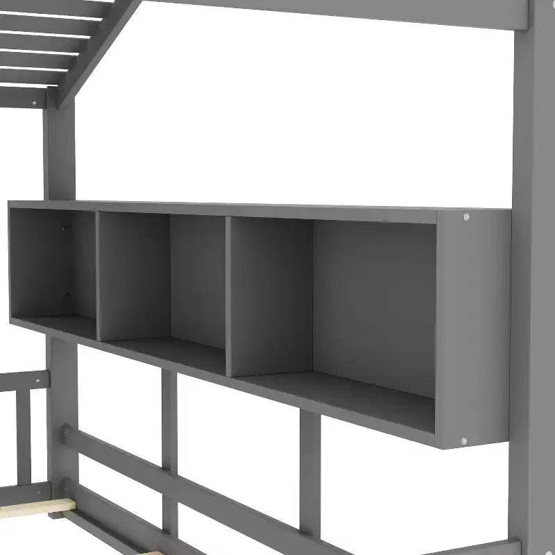 Struttura Letto a Piattaforma per Bambini Doppia/Matrimoniale Letto da Terra per Bambini Letto Montessori Letto a Casetta con Ripiano Portaoggetti - ModernLuxe