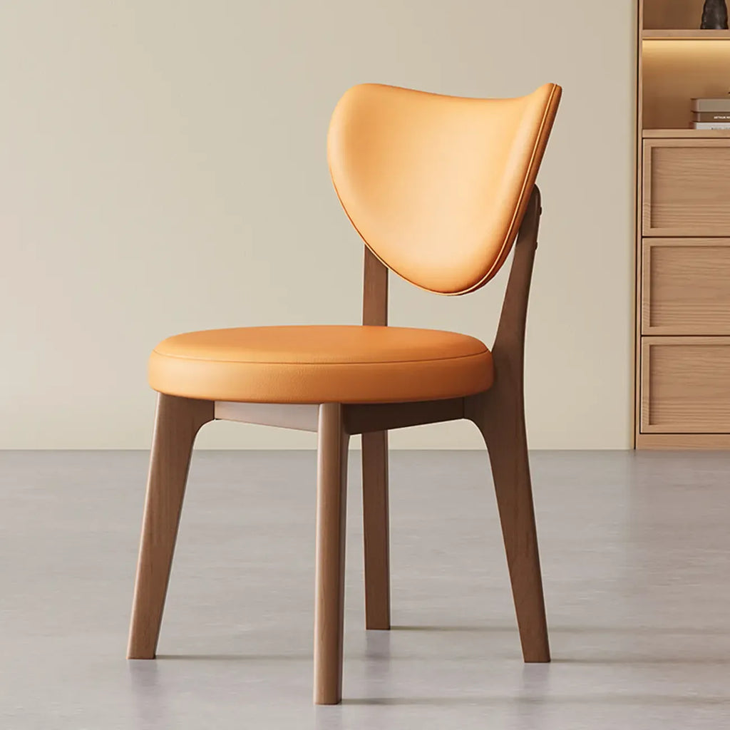 Sedia da pranzo moderna senza braccioli con schienale ad ala in similpelle