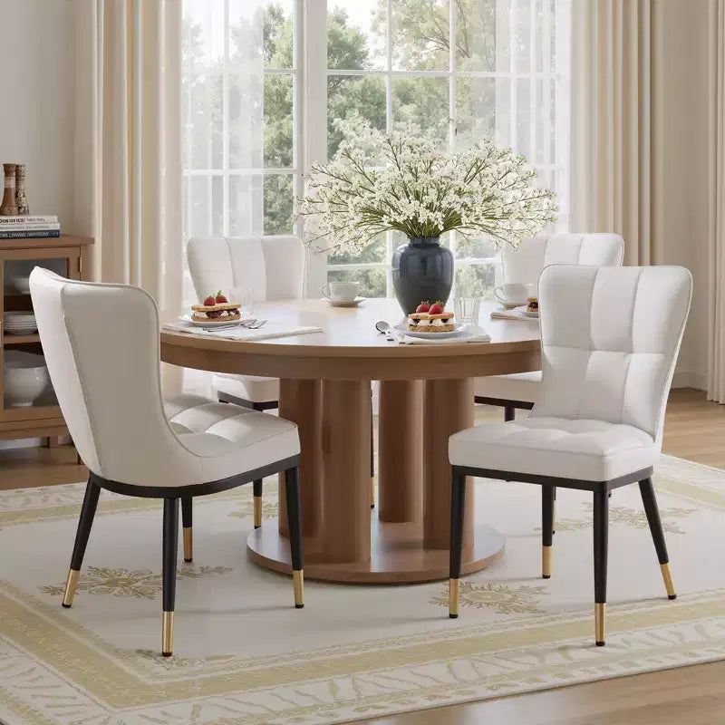Bekrvio Sedie da Sala da Pranzo Set da 6, Moderne Imbottite in Ecopelle con Schienale Alto, Gambe in Metallo, Sedie da Cucina Senza Braccioli per Soggiorno Sala da Pranzo