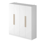 Armadio moderno freestanding in legno massiccio con ripiani