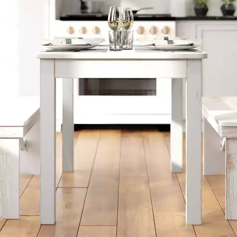 Flash Furniture Tavolo da Pranzo Rettangolare Rustico in Pino Massiccio 46 x 30