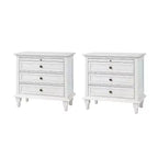 Giorgio 3 - Comodino con 3 cassetti e prese integrate, set da 2|HULALA HOME