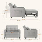 Divano letto trasformabile 3-in-1, Poltrona letto estraibile, Letto pieghevole convertibile per soggiorno