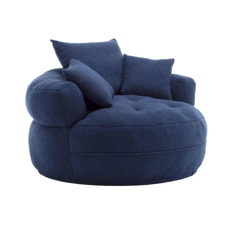 Divano Pigro Rotondo – Bianco/Blu/Grigio/Giallo/Arancione/Rosso Rosa/Blu Marino/Verde, Posto Singolo e Coppia
