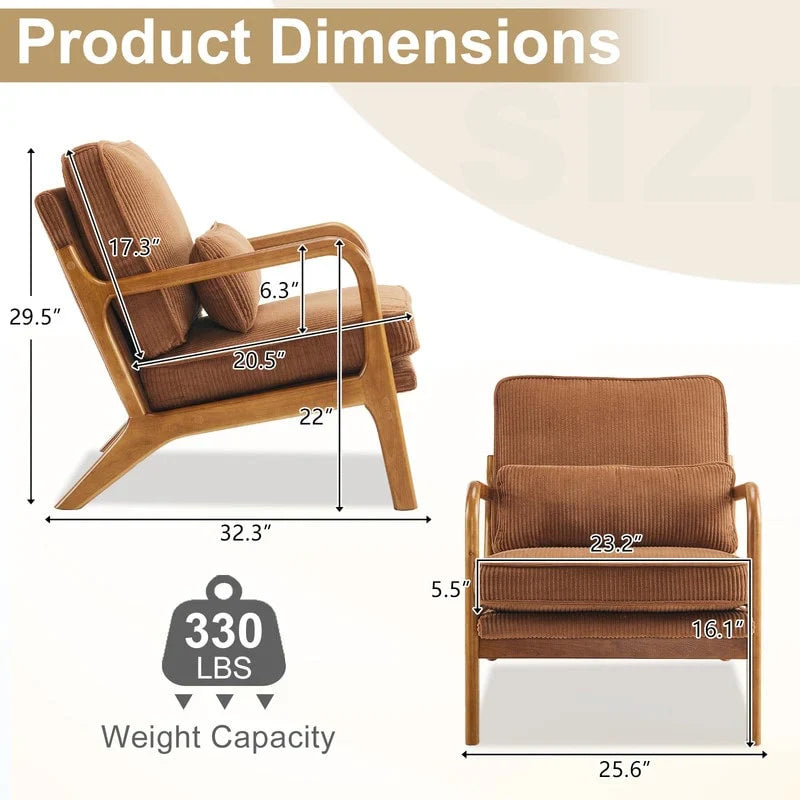 Poltrona imbottita Mid-Century Modern