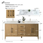 Mobile lavabo doppio Vanity Art 72 per bagno con piano in marmo composito