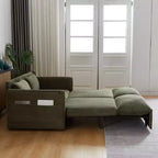 Divano Letto Convertibile in Velluto a Coste 3-in-1 con Letto Estraibile 64.5